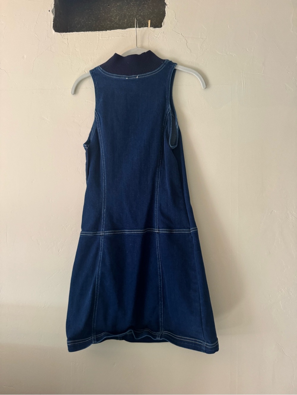 Sleeveless Denim Dress - Navy - Picture 4 of 4